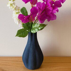 3D Printed Textured Teardrop Vase White Micro-Dot Pebble Sculptural Home Decor